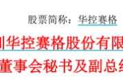 鄄城华控赛格董事长、董秘、副总经理三高管同日辞职